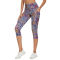 Raypose Womens XL Capri Leggings Purple Multicolor Mandala High Waist Pockets