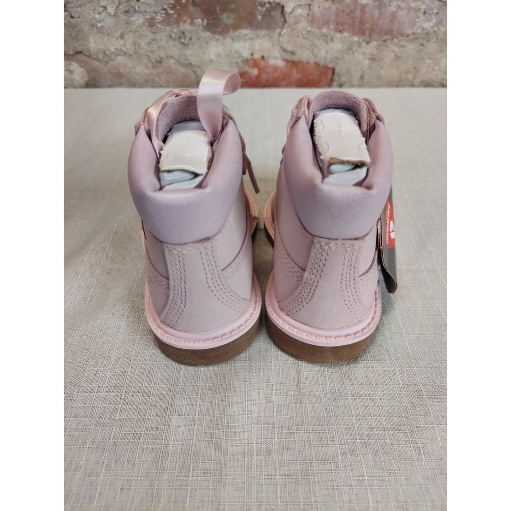 Timberland Toddlers Boots Size 5 Light Pink Waterproof Rainbow Heart Ribbon