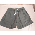 Mens Athletic Shorts XL Olive Green Polyester Spandex Drawstring Zipper Pockets