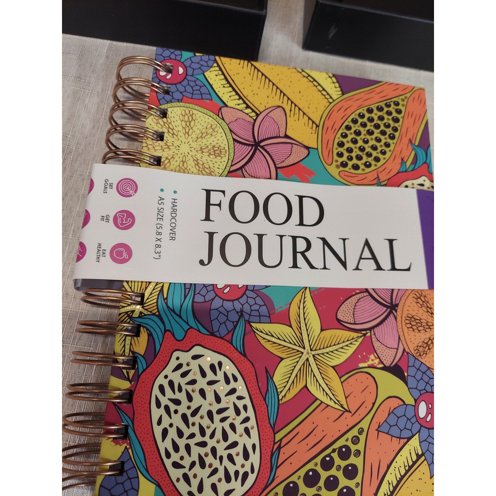 planberry Food Journal A5 Hardcover Weight Loss Diet Spiral Bound Colorful Fruit