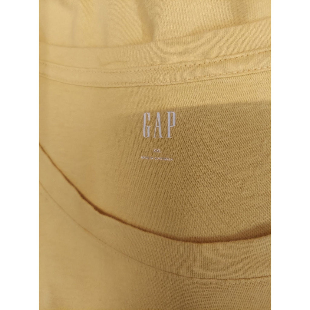 Gap Womens T-Shirt XXL Yellow Logo Graphic Tee Crewneck Short Sleeve