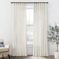 Linen Window Curtain 2 84" Panels Cream Ivory Off White Textured Woven Cotton