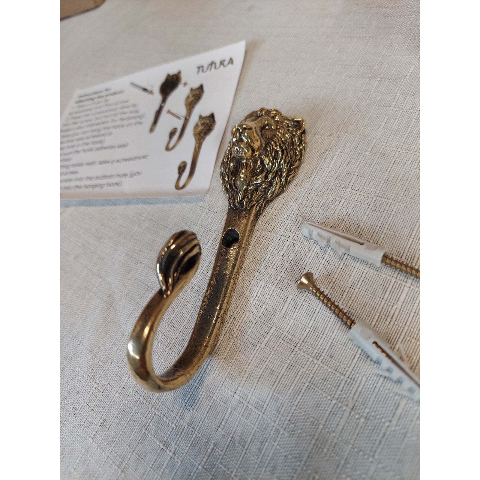 Hook lion, coat hook lion head, brass clothes hook, Wall Bag Hook Bathroom Towel