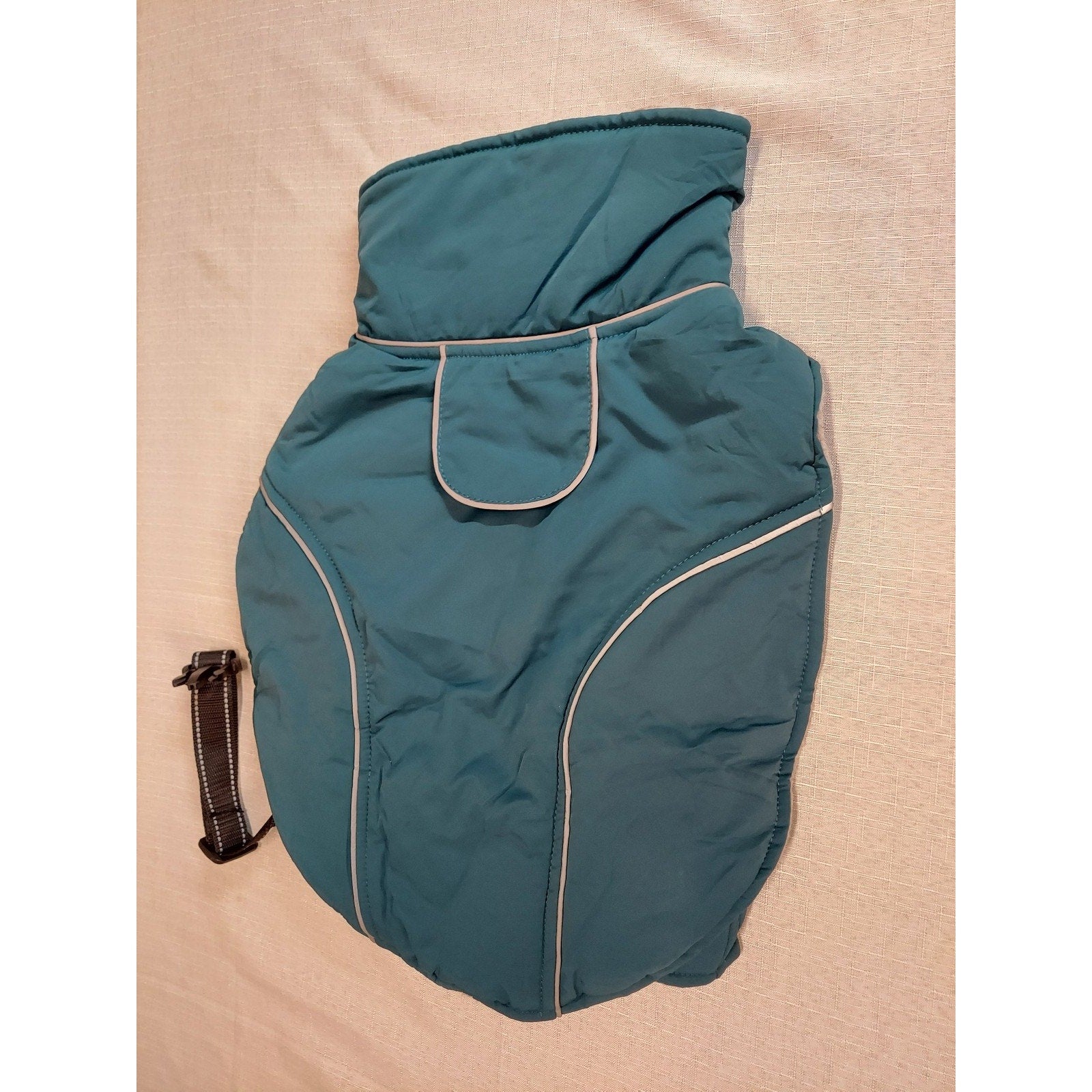 Dog Winter Coat Jacket Medium Teal Blue Reflective Harness D Ring Warm Fleece