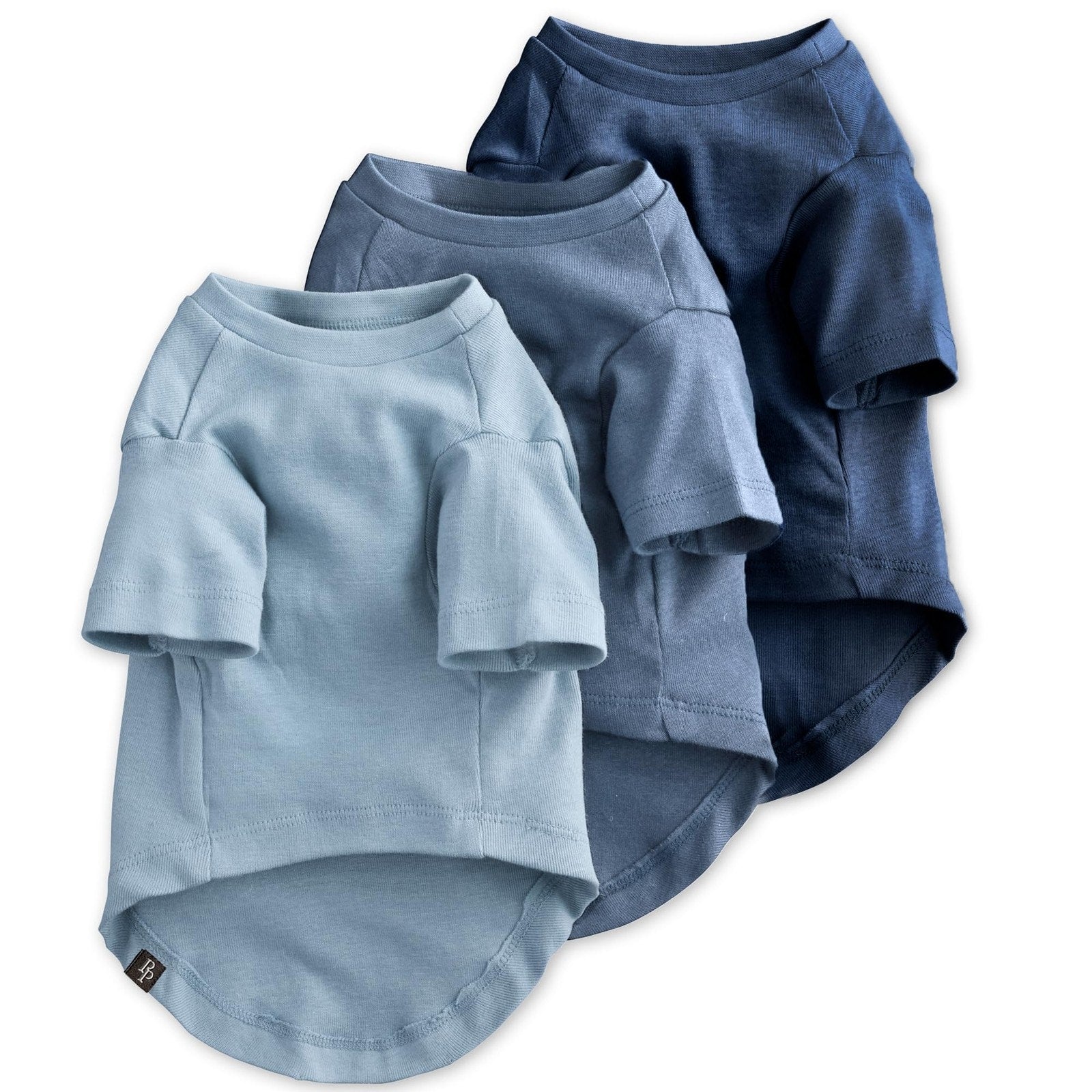 RC Pet Products Dog Shirts Light Medium Dark Blue Pet T-Shirt Apparel 3 Pack
