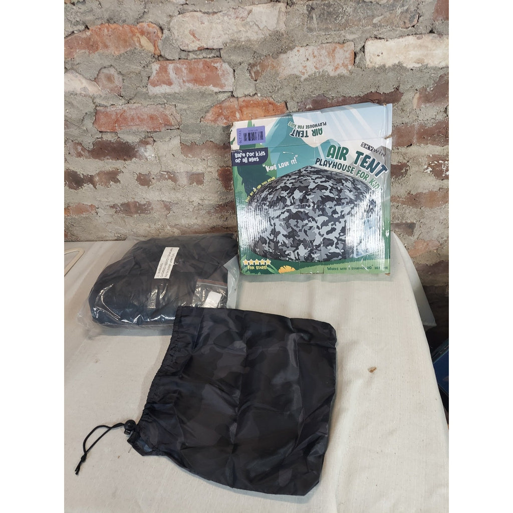 SKYWIN Air Tent Playhouse Kids Camouflage Inflatable Box Fan Indoor Outdoor Fun