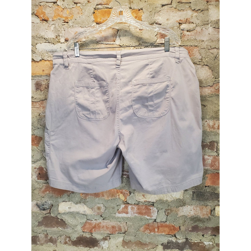 Gloria Vanderbilt Womens Cargo Shorts 16W Light Gray Stretch Casual Plus Size