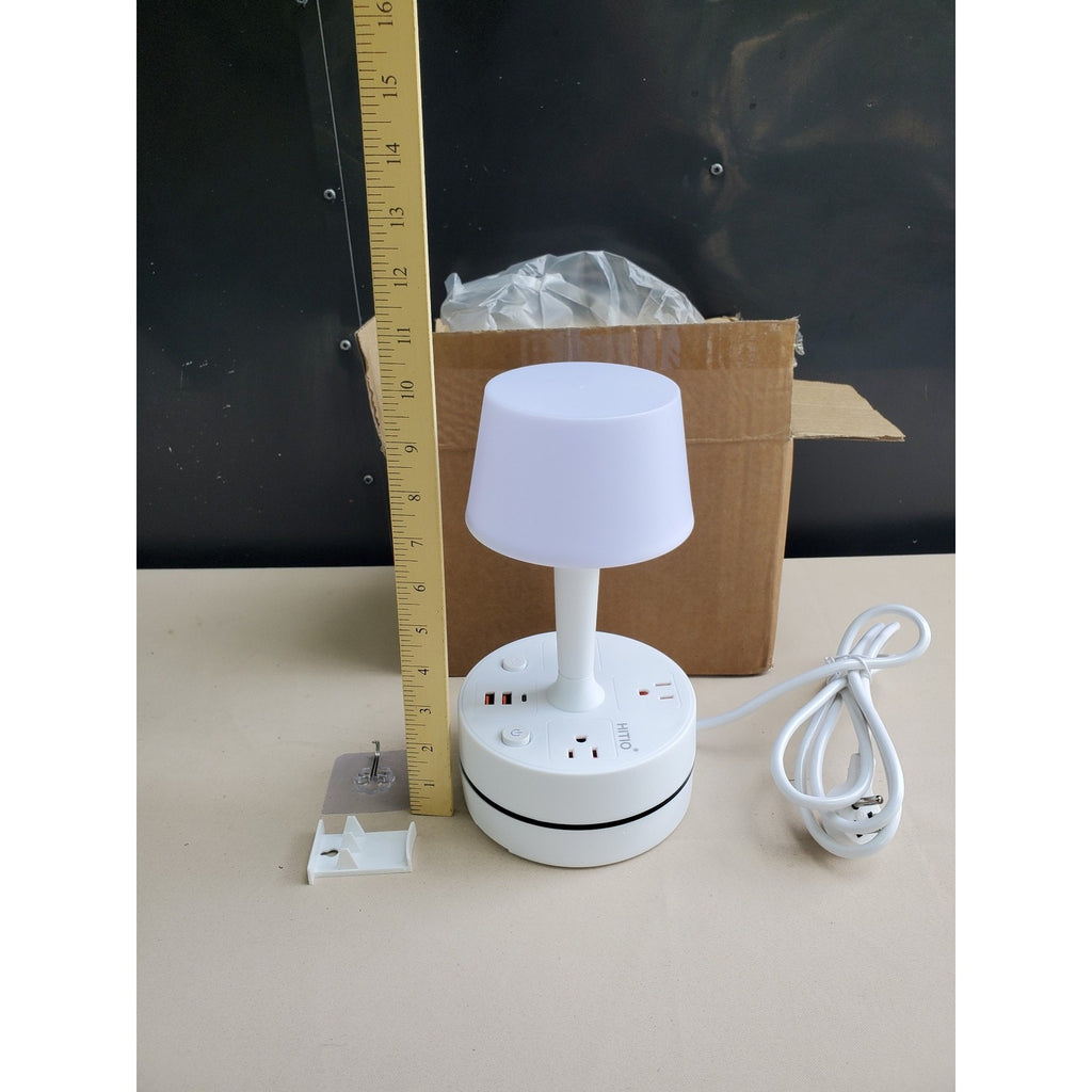 HIITIO Desk Lamp Power Strip USB Charger 3 Color Adjustable Night Light AC