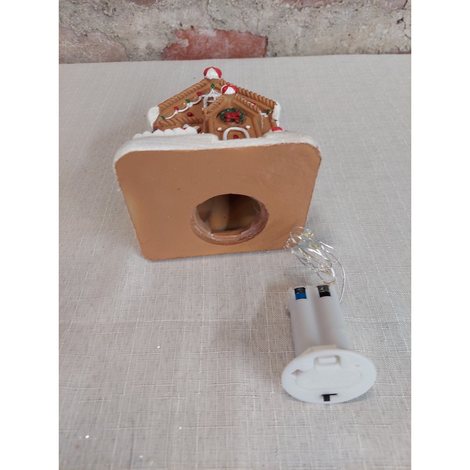 Christmas Gingerbread House Light Up Holiday Decor Miniature Battery Operated