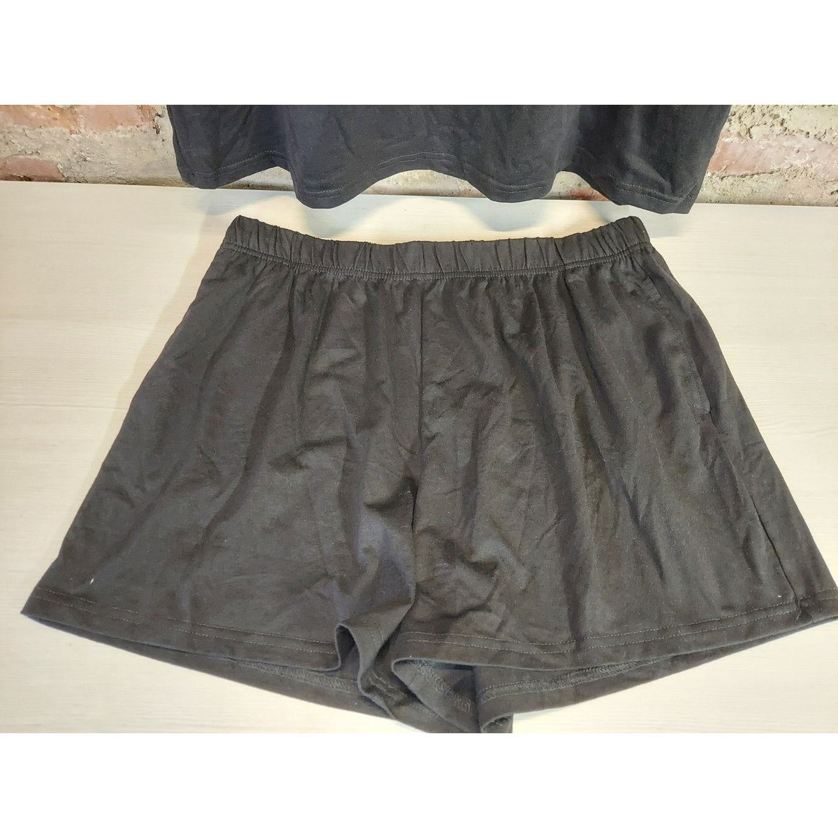 Sampeel Womens Lounge Pajama Set L Black 3/4 Sleeve Elastic Waist