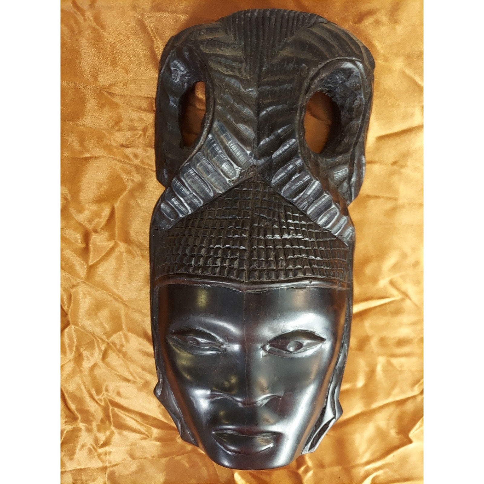 Vintage African Tribal Hand Carved Wood Wall Decor Mask B1