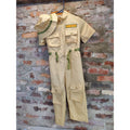 Dress Up America Kids Zoo Keeper Costume L 12-14 Tan Safari Jumpsuit Outfit Hat