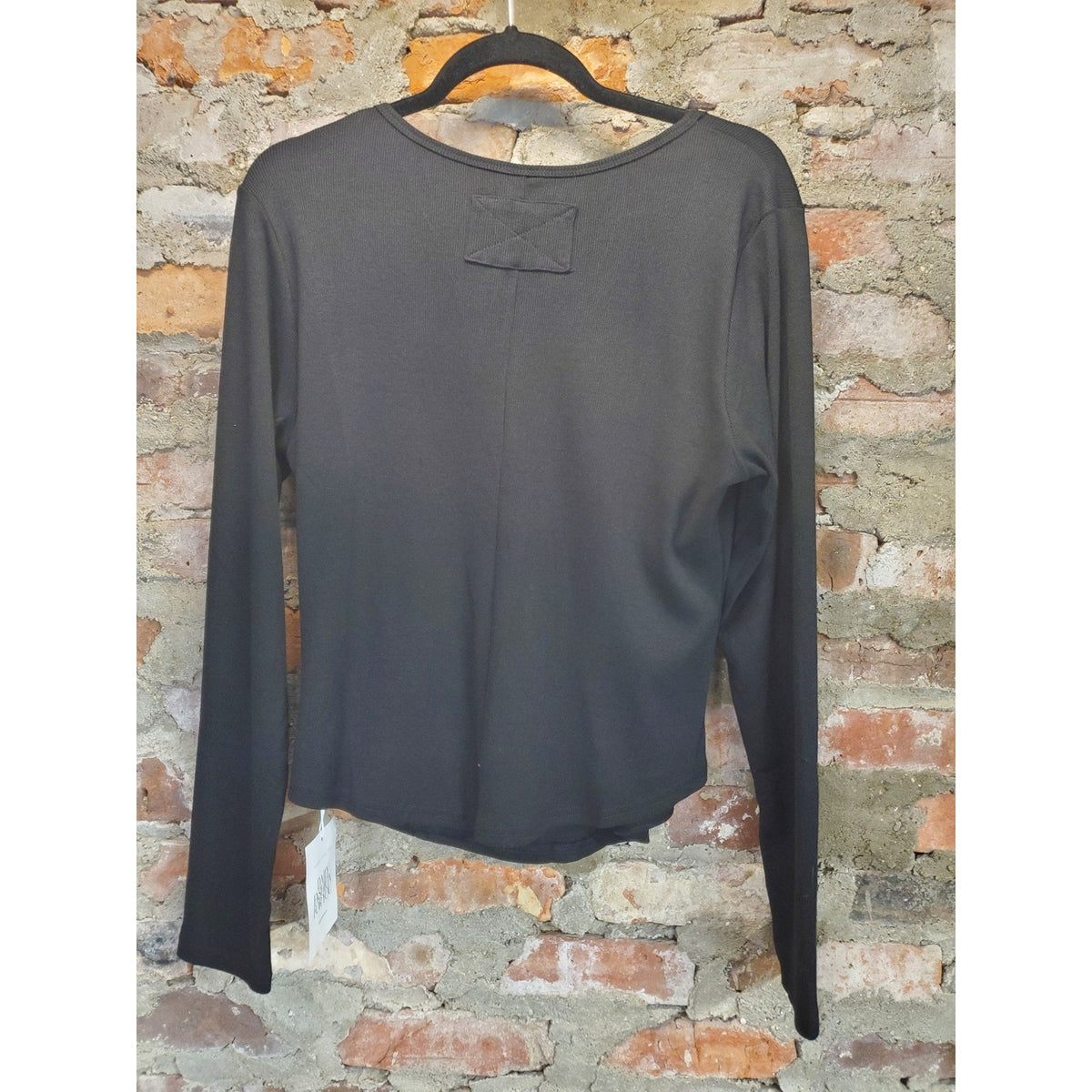 Womens Long Sleeve Scoop Neck Ribbed Knit Pullover Top XXL Black NWT