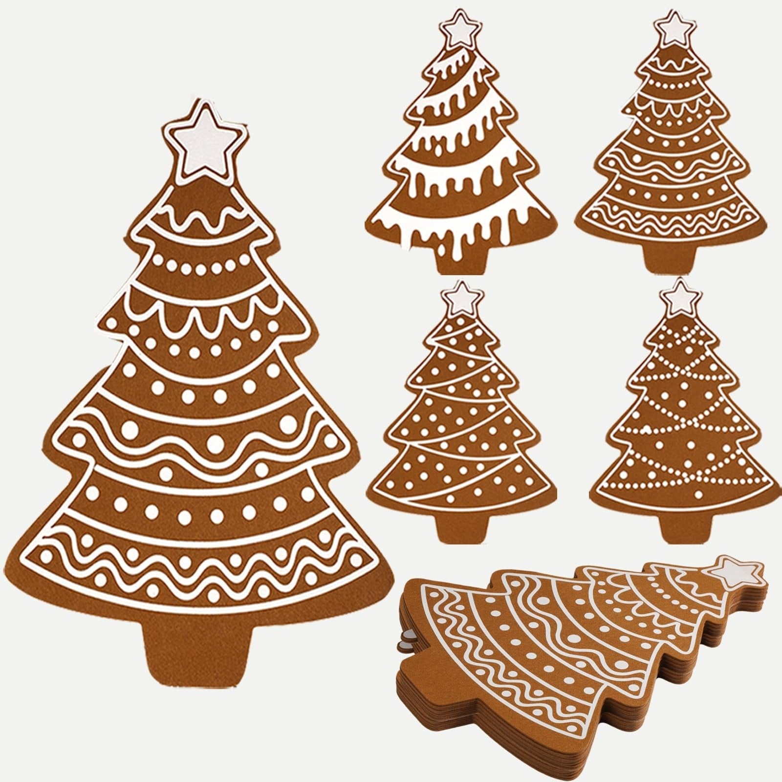Ferrochef Christmas Tree Gingerbread Felt Placemats Set of 6 Holiday Decor