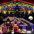 Christmas Lights Outdoor Decorations 400 LED 33' 8 Modes Curtain Icicle 75 drops