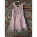 Lilt Girls Pink Dress Size 4 Lace Bodice Tulle Skirt Ruffle Floral Applique