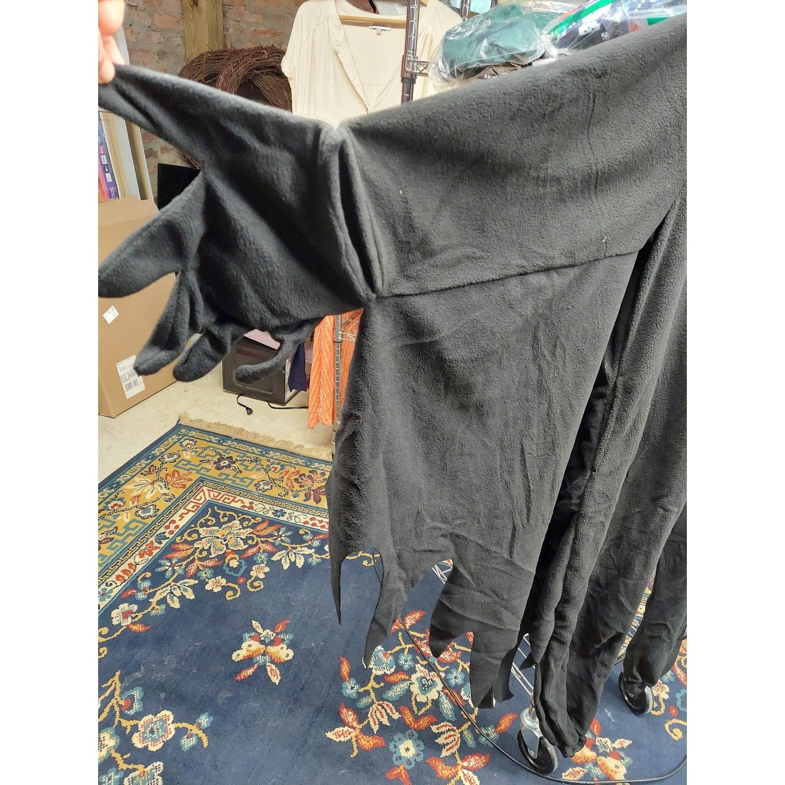 Mothman Unisex Kigurumi Black Fleece Hooded Costume Mens M Halloween Cosplay