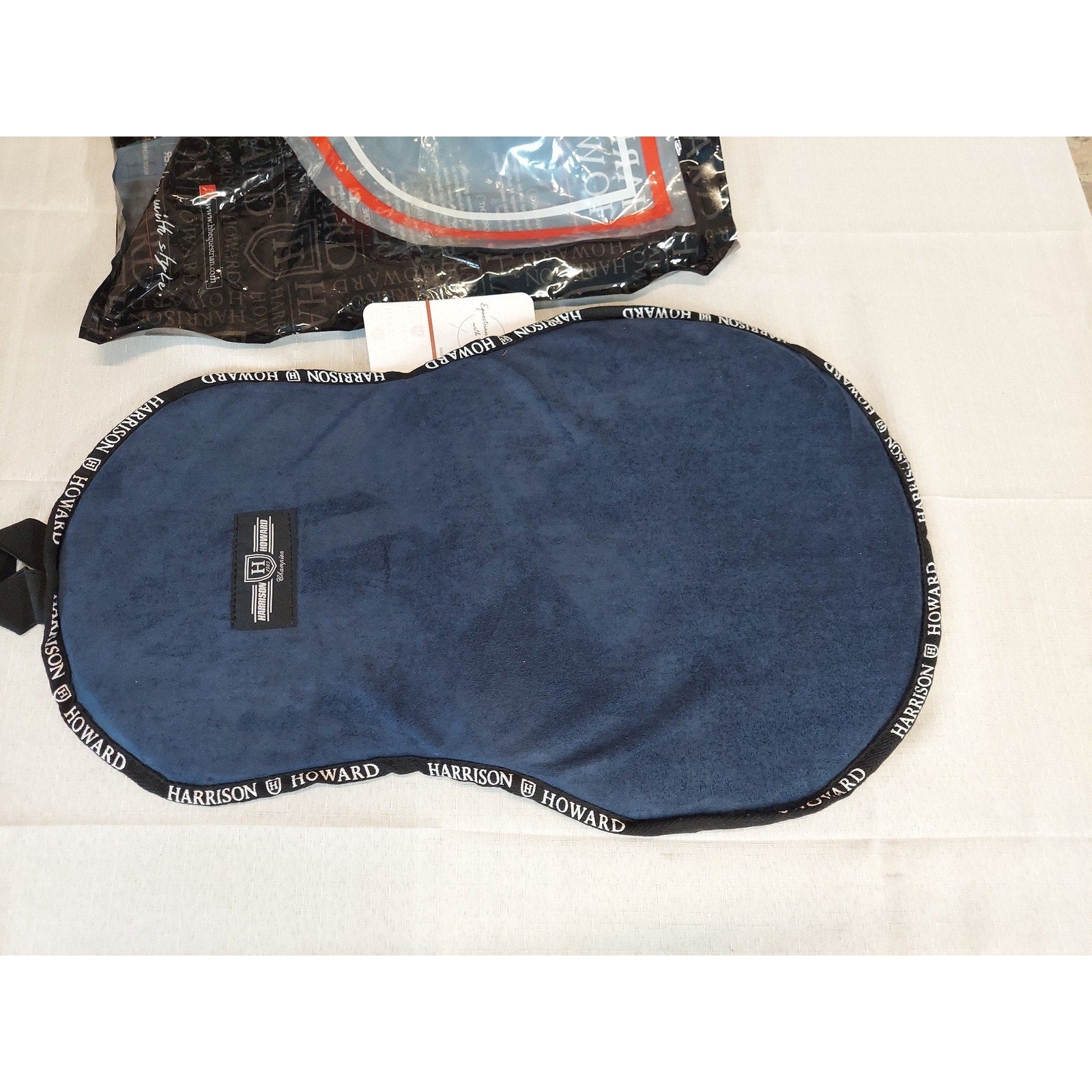 Harrison Howard Western Saddle Seat Pad Plush Navy Blue Cushion New With Tags