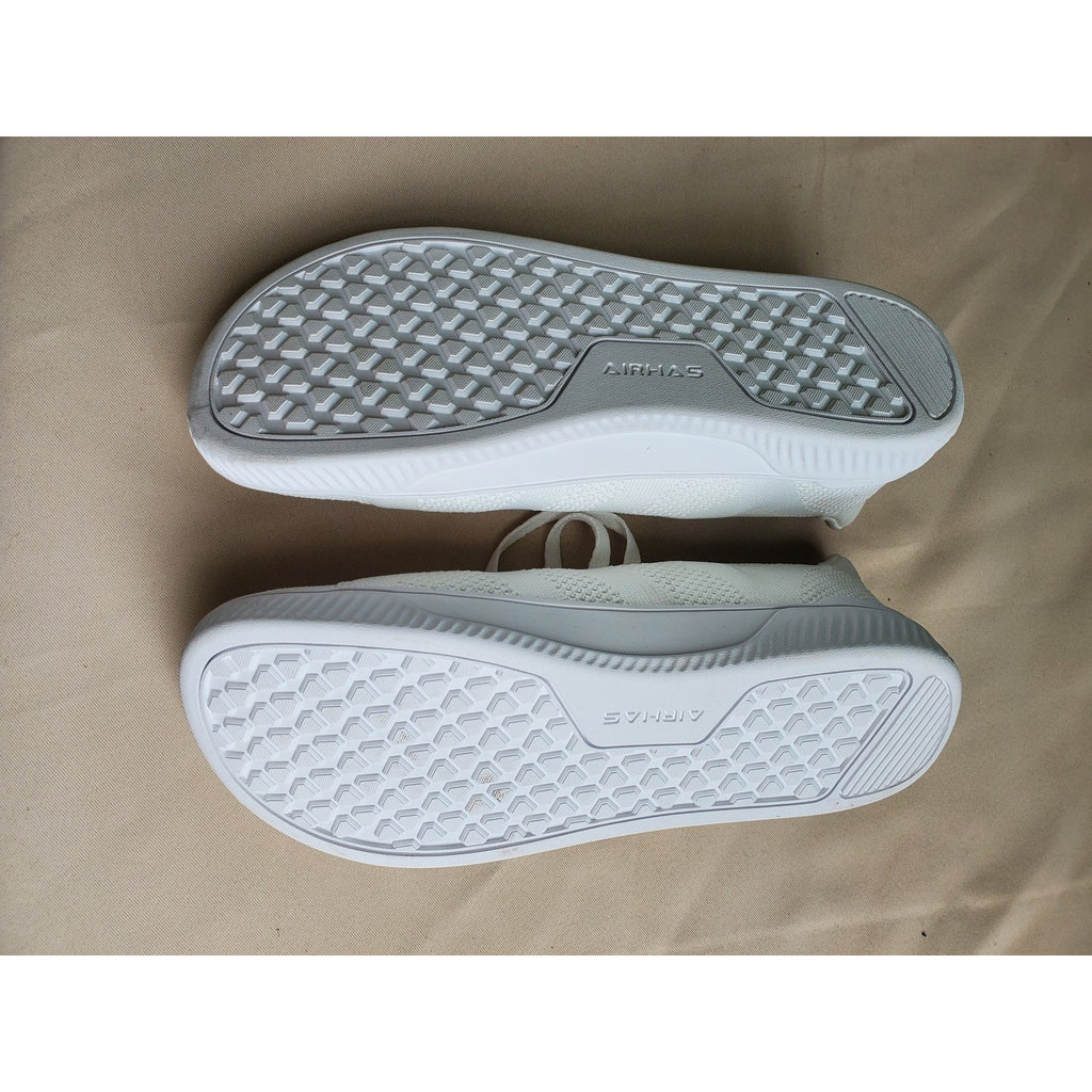 AIRHAS Mens Sneakers Shoes Size 10.5 White Knitted Breathable Casual Athletic