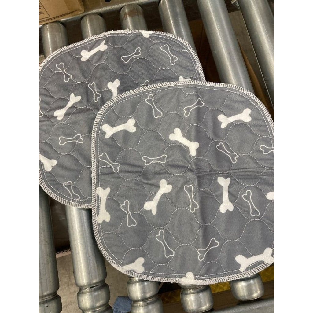 Dog Training Pee Pads Reusable Washable Absorbent Set of 2 Bone Print XS 10x10"