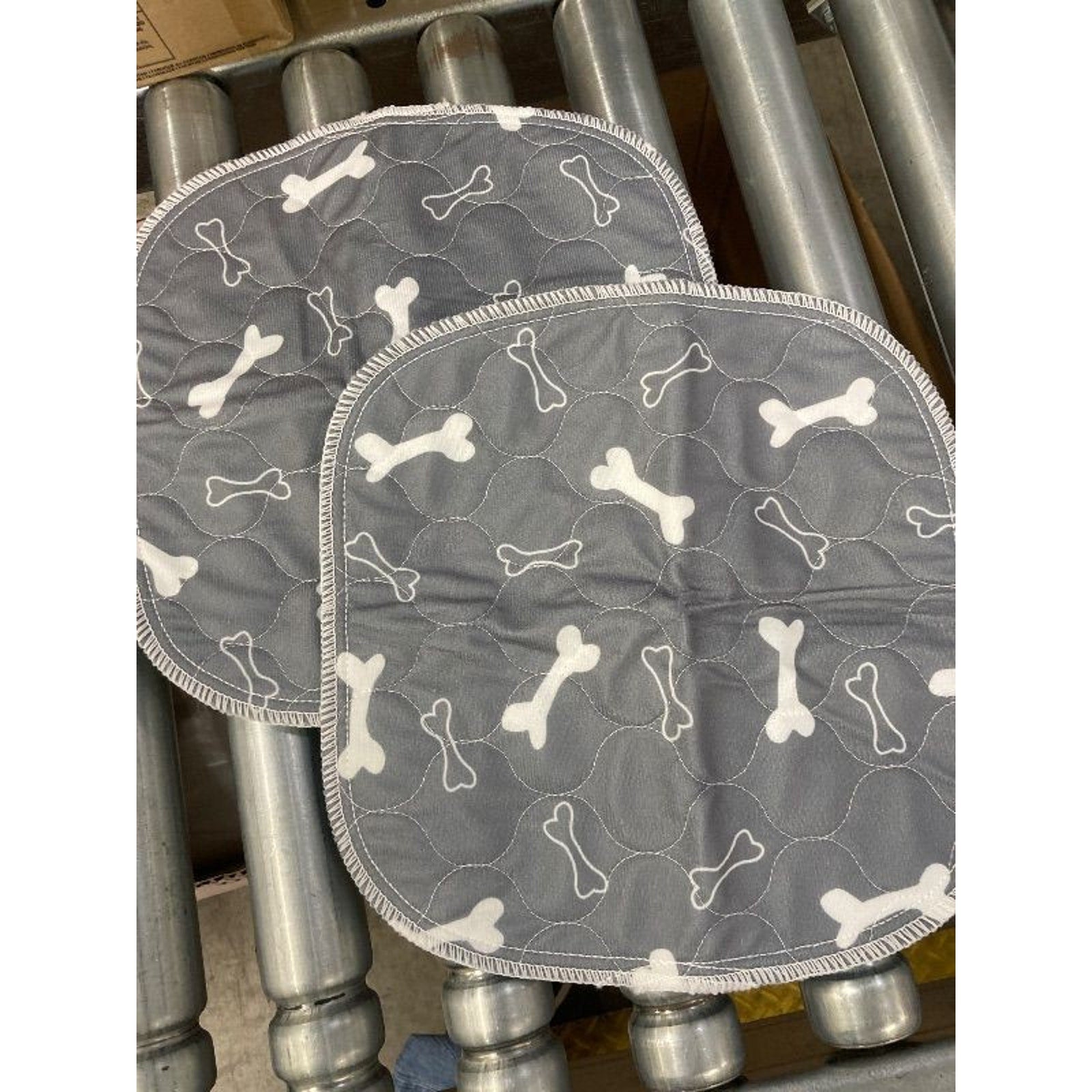 Dog Training Pee Pads Reusable Washable Absorbent Set of 2 Bone Print XS 10x10"