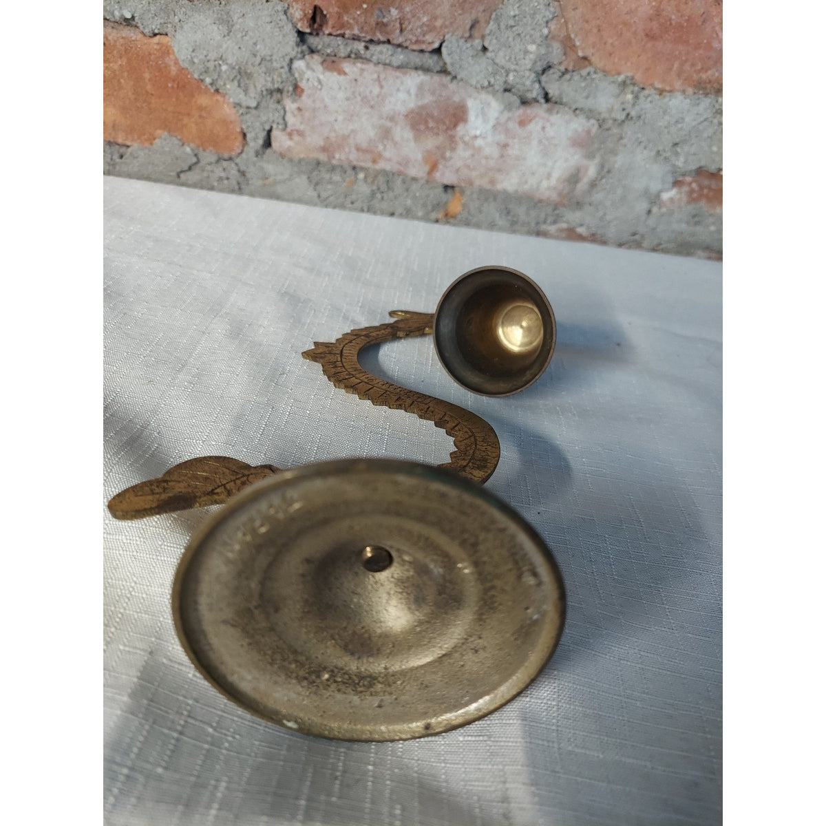 Brass Dragon Bell Vintage Oriental Desk Dinner Bell Home Decor Figurine