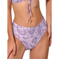 AERFLOOP Womens S Bikini Bottom High Waisted Lavender Purple Paisley Swimsuit