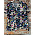 Wonder Woman Womens 2X Scrub Top V Neck Short Sleeve Comic Book Graphic Print