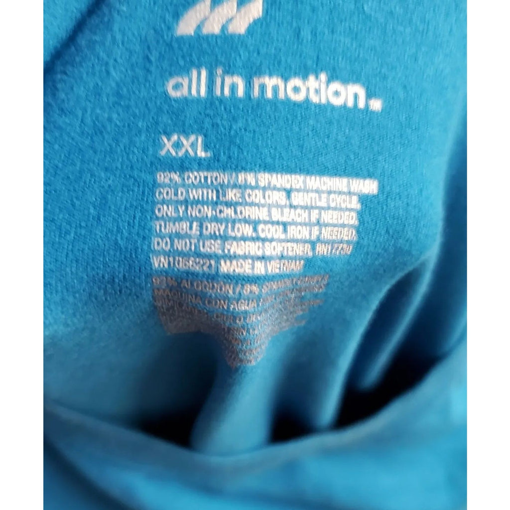 All In Motion Mens Athletic T Shirt Size XXL Blue Short Sleeve Cotton Blend