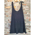 Old Navy Womens Crochet Knit Cover Up Dress 3X Black Sleeveless Scoop Neck Tie