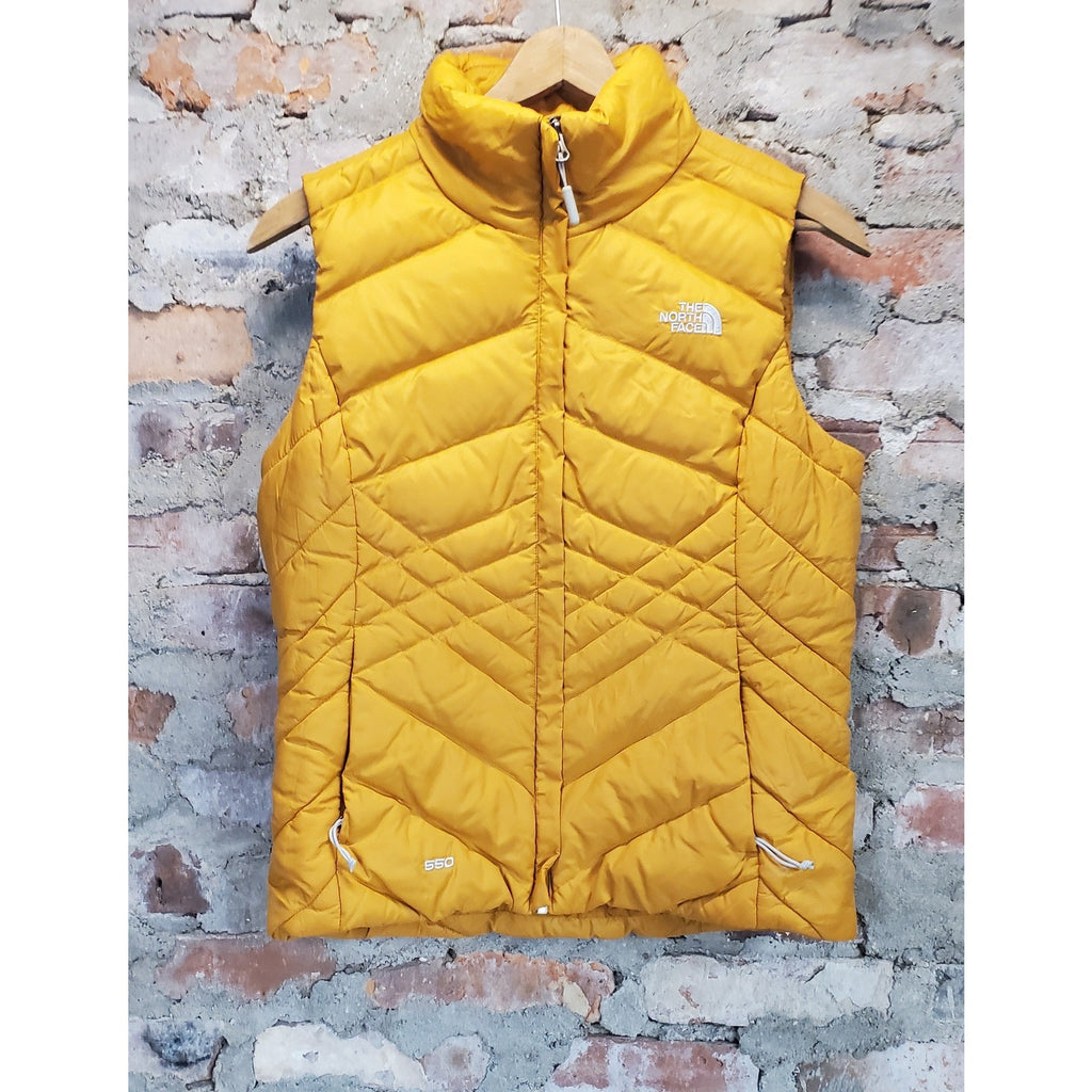 The North Face Womens Puffer Vest Yellow Small 550 Fill Power Insulated