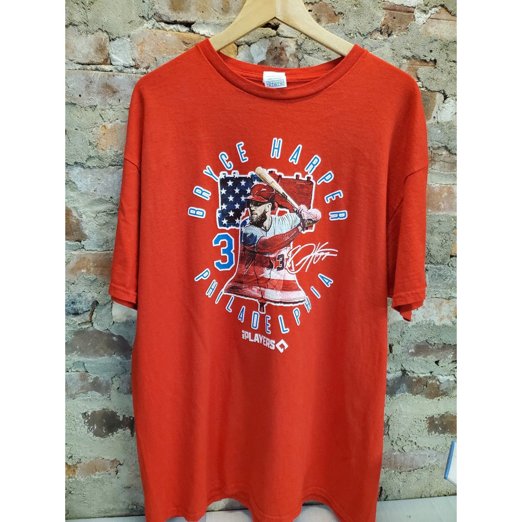 Bryce Harper Philadelphia Phillies T-Shirt Mens Sz XL Red MLB Graphic Tee Delta