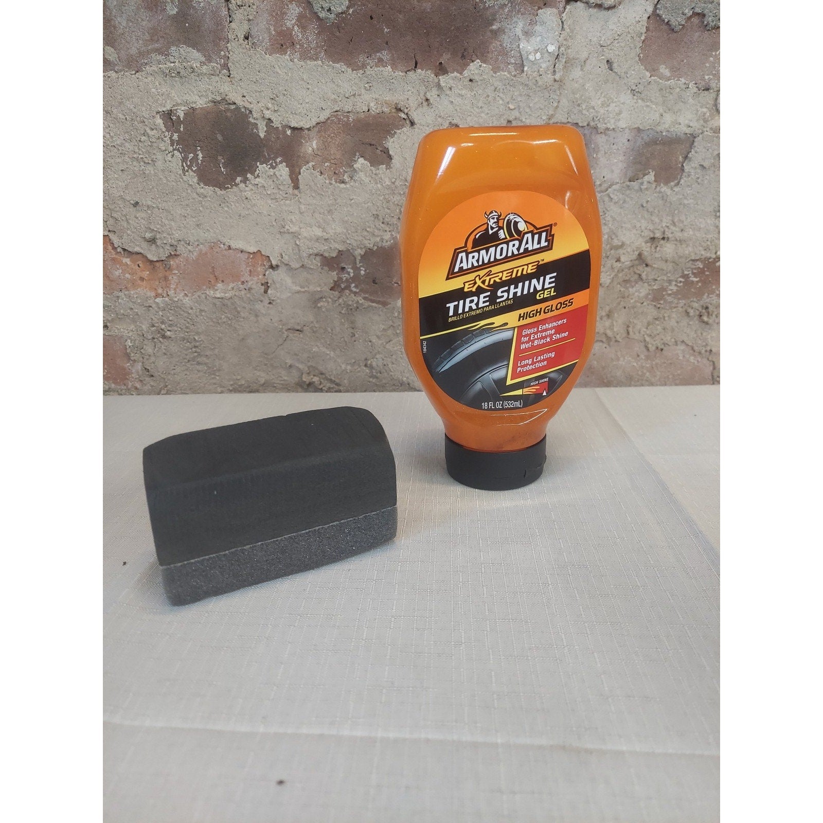 Armor All Extreme Tire Shine Gel High Gloss Wet Black 18 Fl Oz Foam Pad