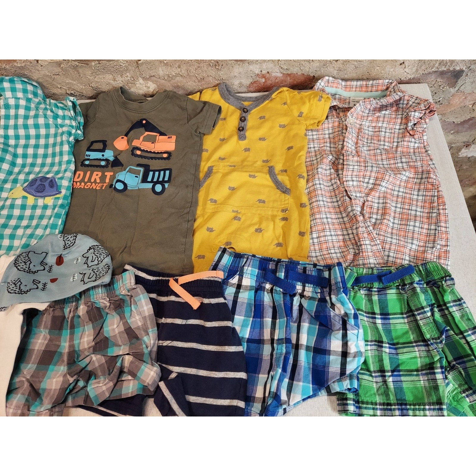 Carter's Baby Boy Clothes Lot 3-6mo Rompers Shirts Shorts Outfits Multicolor