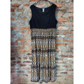 Catherines Womens 1X Maxi Dress Black Multicolor Tiered Sleeveless