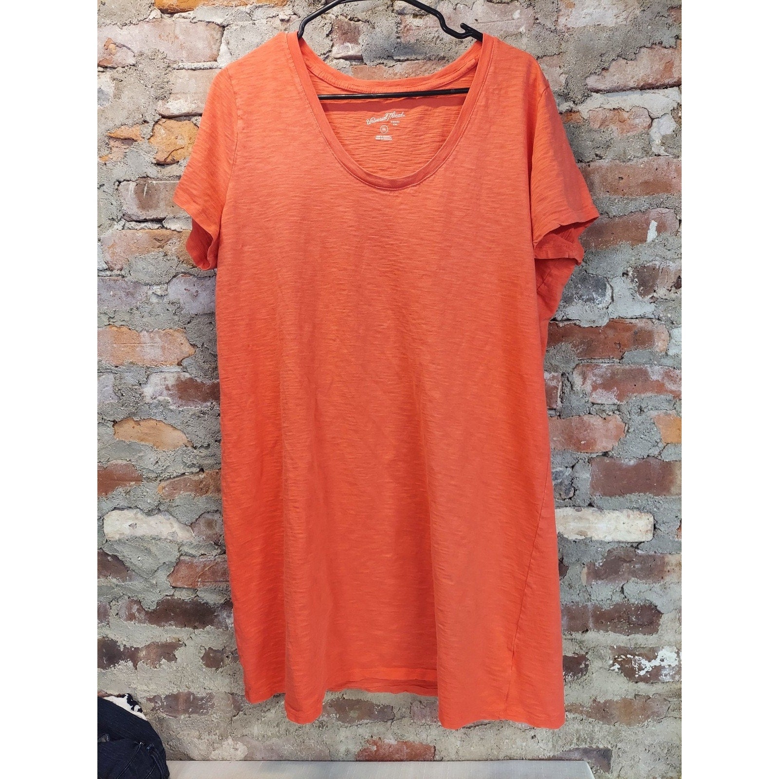 Universal Thread Womens T-Shirt Dress XXL Orange Short Sleeve Scoop Neck Casual