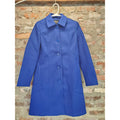 NEW Womens Winter Coat S Royal Blue Collared Button Front Lined