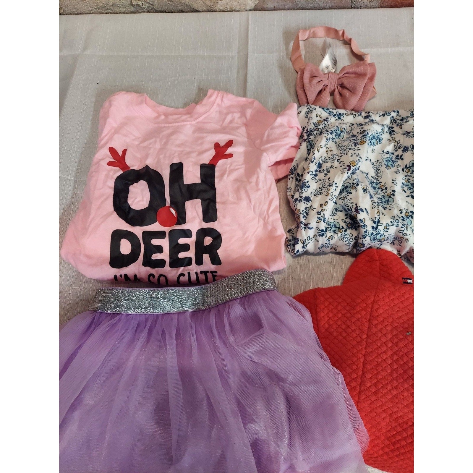 Carters Tommy Hilfiger Girls Clothing Lot 12 Months 7 Piece Bundle Multicolor