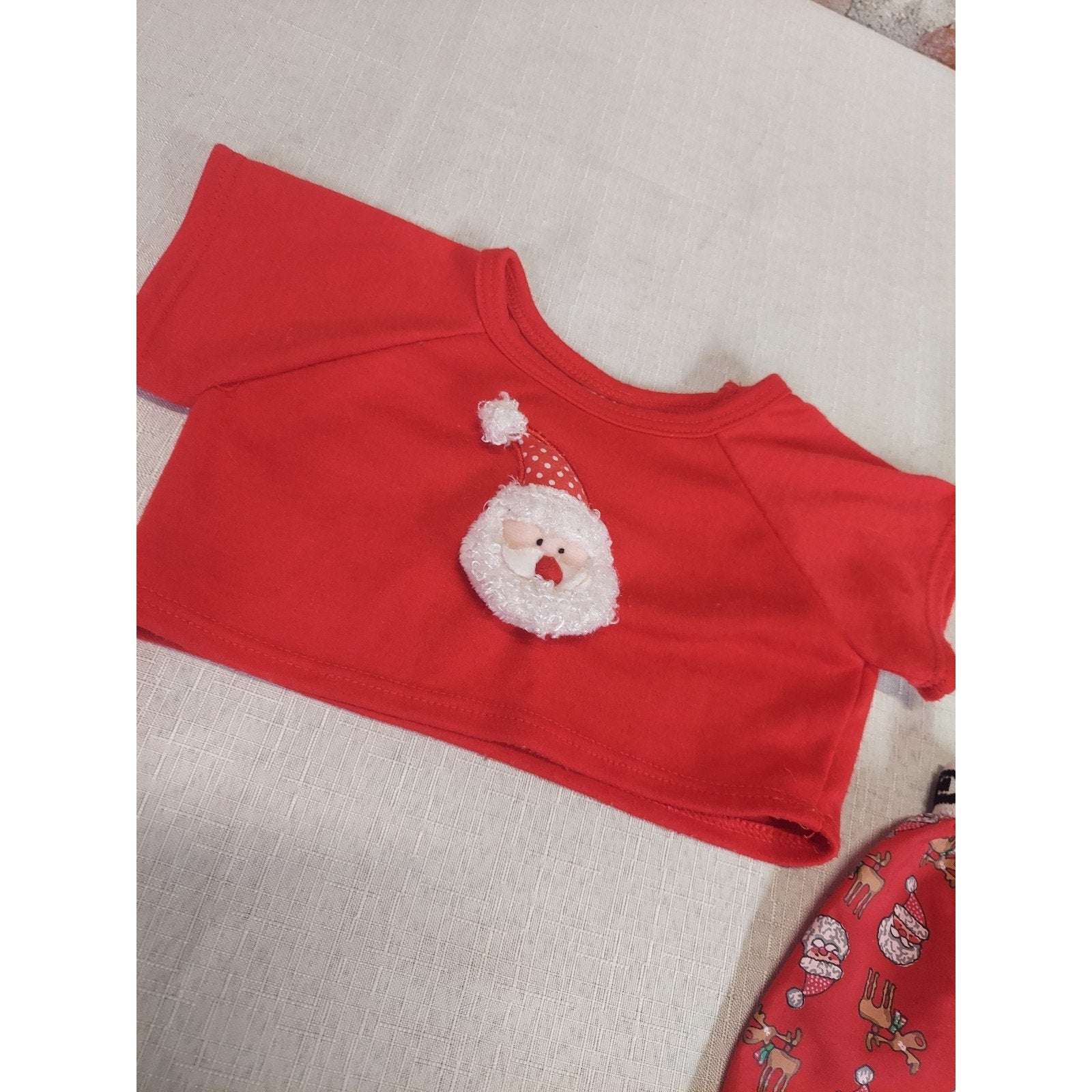 Build A Bear BEARBOXER Christmas Set Red Santa Reindeer Shirt Boxer Shorts
