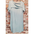 Womens Dress XL Mint Green Ribbed Cutout Neck Short Sleeve Bodycon