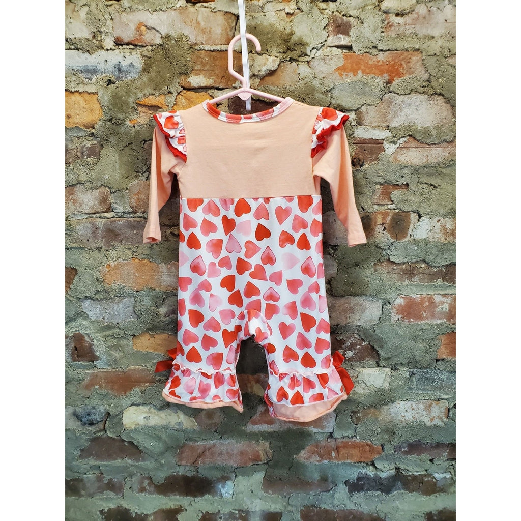 Valentines Day Baby Girls Heart Romper Jumpsuit One Piece Outfit Size 3-6M
