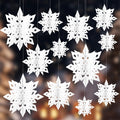 Christmas Winter Snowflake Hanging Decorations 3D Paper Blue Decor