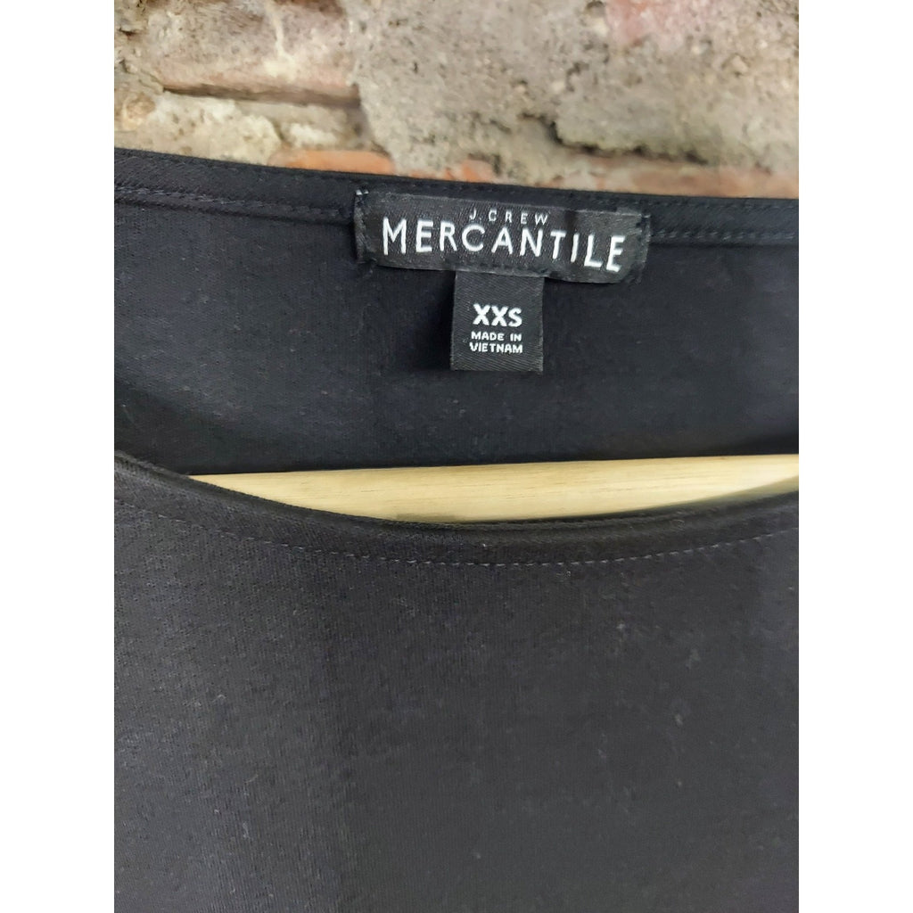 J Crew Mercantile Womens Bell Sleeve Long Sleeve Top Shirt XXS Black Boat Neck