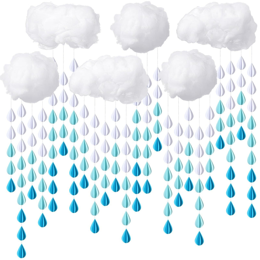 Cloud Raindrop Garland Hanging Decoration Party Decor Baby Shower Nursery Room