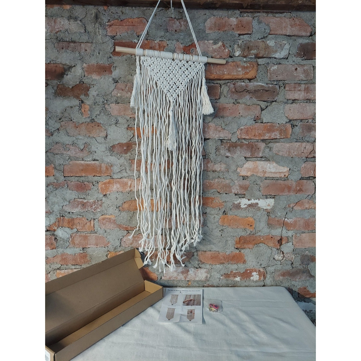 Macrame Hair Bow Holder Wall Hanging Nursery Decor Baby Girl Boho Hair Clip