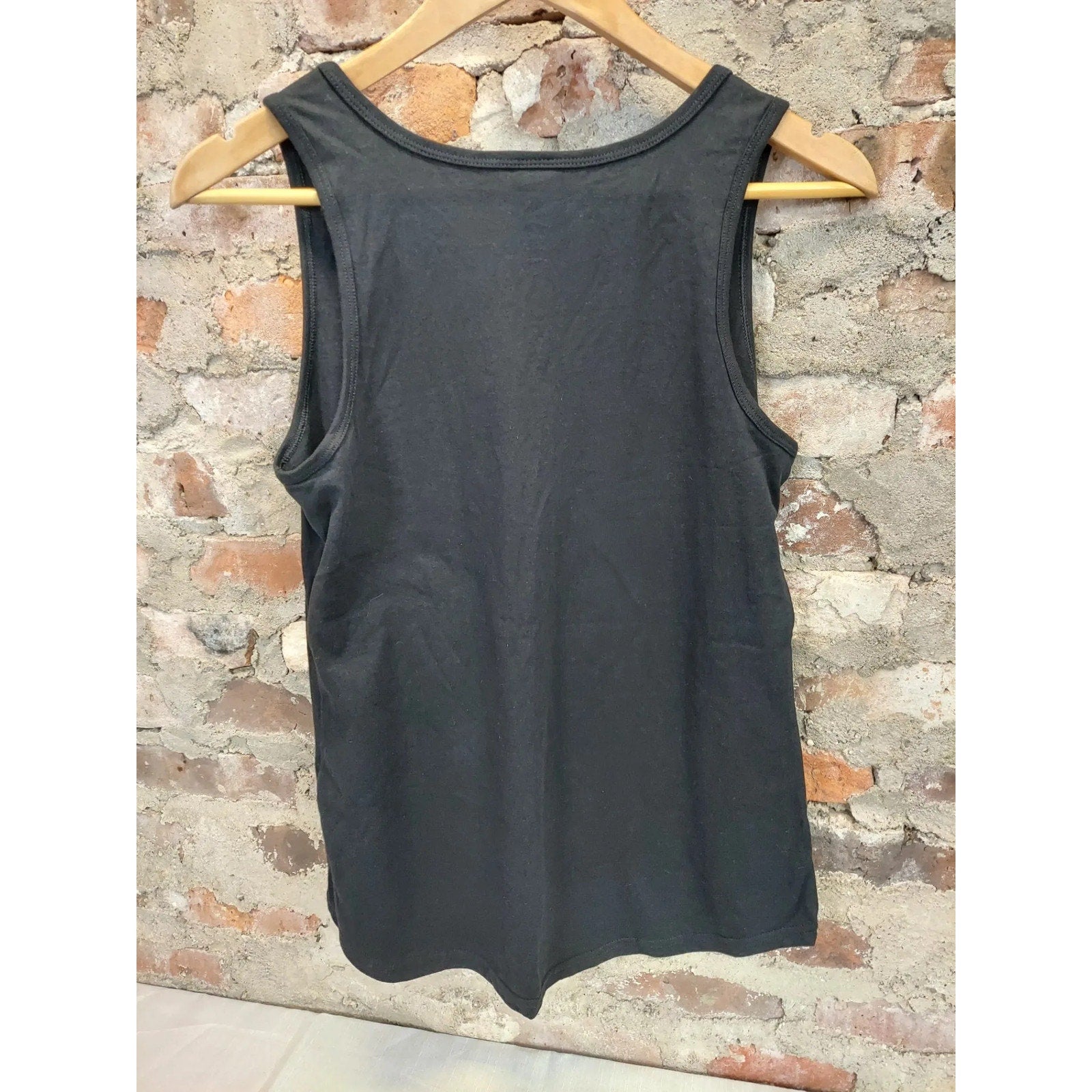 Port & Company Womens Tank Top S Black Graphic No Sleep Bus Club Plane