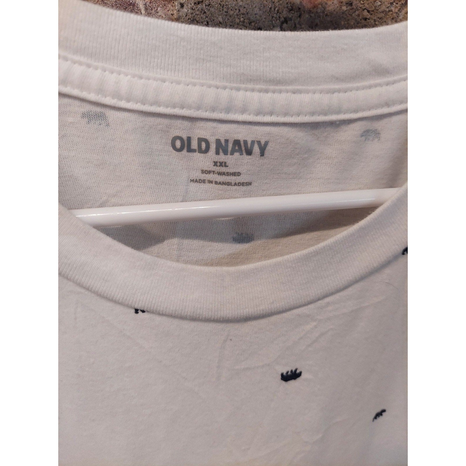 Old Navy Mens T Shirt XXL White Soft Washed Crown Print Graphic Tee Crew Neck