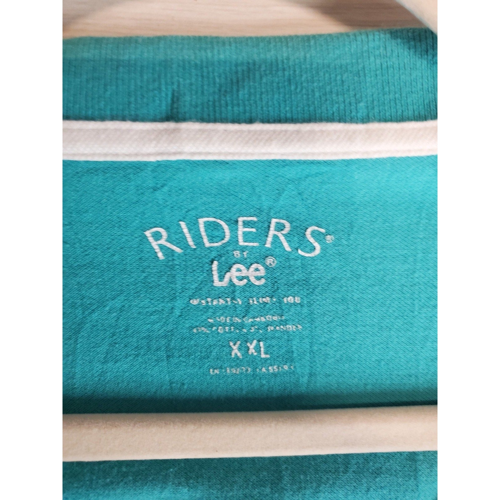 Riders by Lee Womens Polo Shirt XXL Teal Short Sleeve Collared Button Front