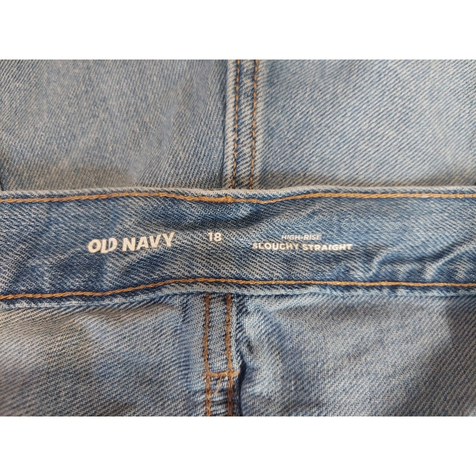 Old Navy Womens Denim Shorts 18 High Rise Slouchy Straight Distressed Frayed Hem