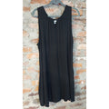 Terra & Sky Womens Plus Size Tank Nightgown PJs 1X Black Keyhole Neck